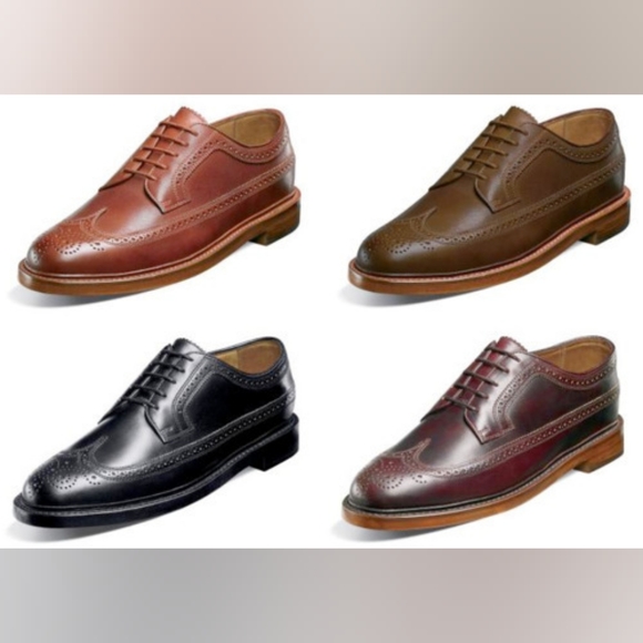 Florsheim - Goodyear Welted - BURGANDY Veblen long wing derby/blucher. - Picture 2 of 8